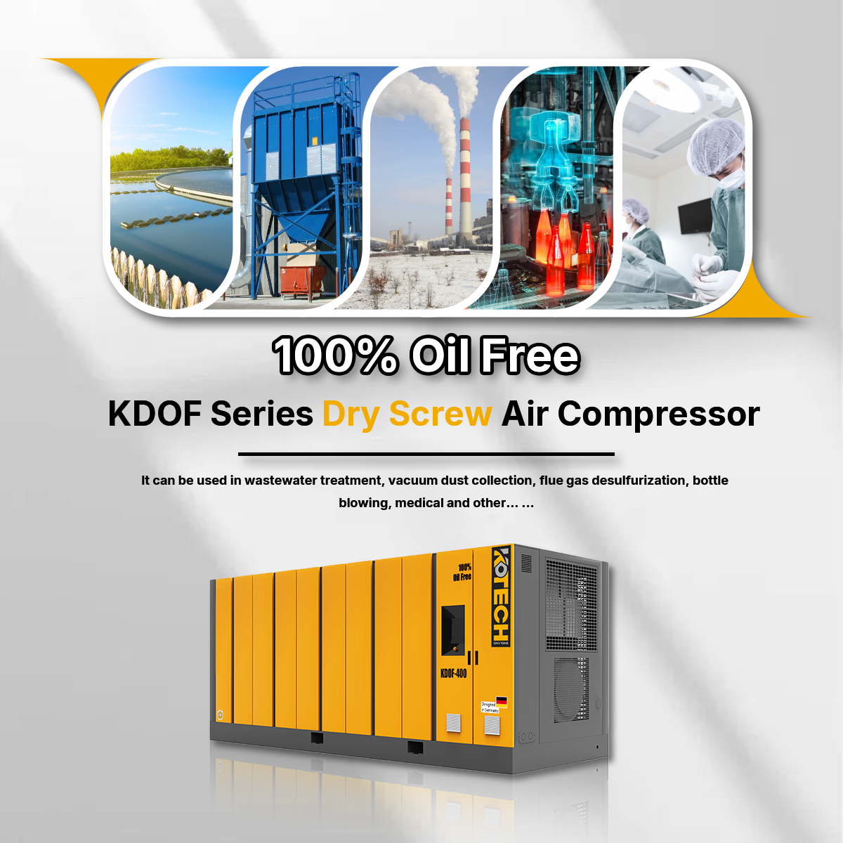 KDOF Series Dry Screw Air Compressor applications