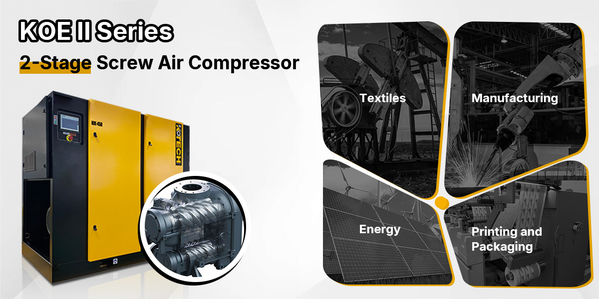 KOE II Series screw air compressor applications