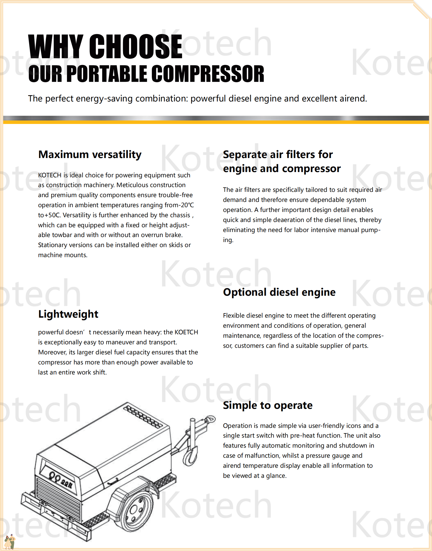 Why choose kotech portable compressors