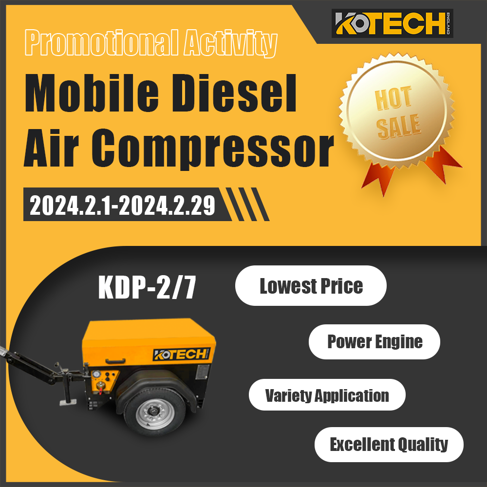 kotech mobile diesel air compressor hot slae