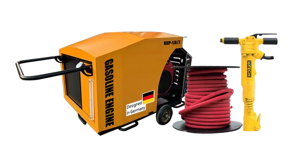 Portable Gasoline Air Compressor Honda Petrol Engine for jack hammer