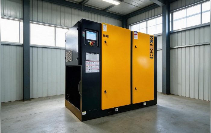 KOTECH KOE screw air compressor at a small industrial plant