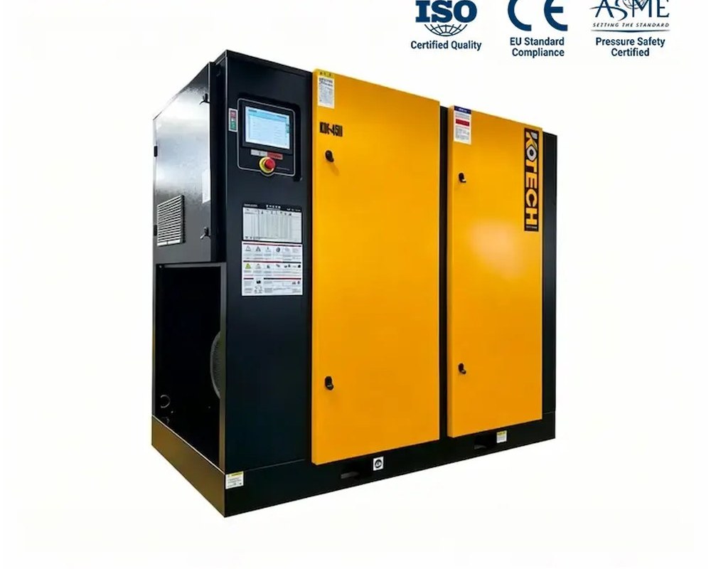 KOTECH KOE PM VSD screw compressor installed in an auto parts manufacturing plant