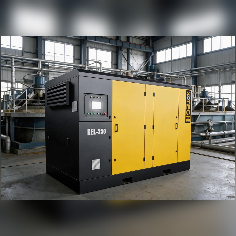 KOTECH KEL low-pressure screw compressor in a mineral flotation concentrator plant with flotation cells