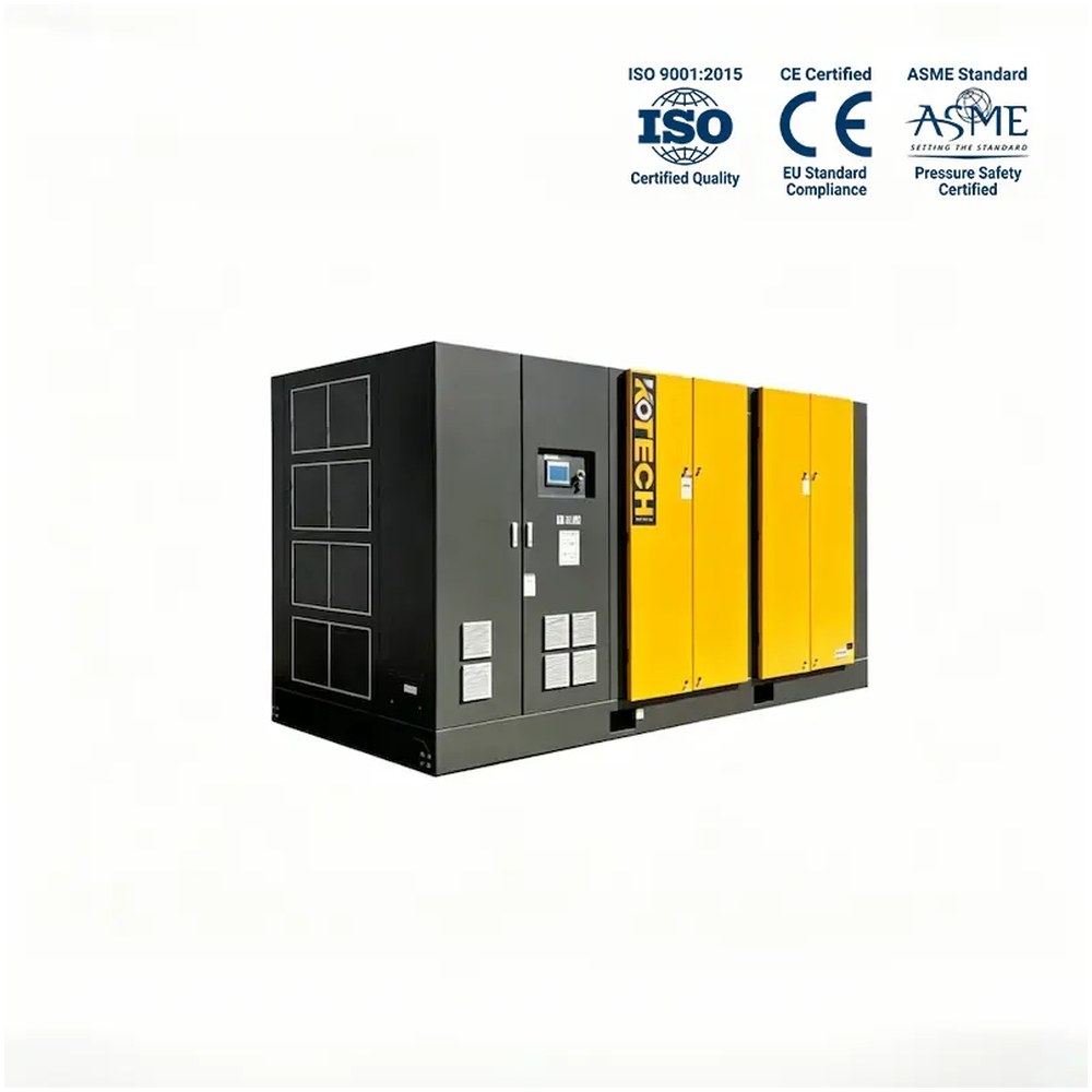 KOTECH KOE-II two-stage screw compressor installed for continuous duty in a cement plant KOTECH KOE-II two-stage screw compressor installed for continuous duty in a cement plant